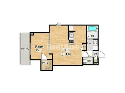 ジーメゾン今伊勢セレナ(1LDK/1階)の間取り写真