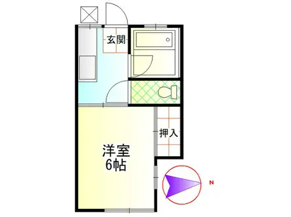 コーポ司 第3(1K/2階)の間取り写真