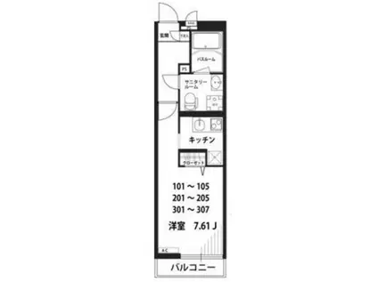リブリ・武蔵(1K/2階)の間取り写真