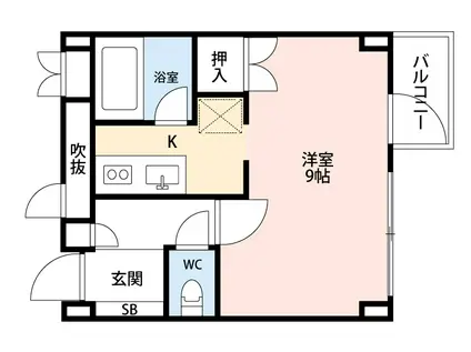 ブランシェ・コム(1K/2階)の間取り写真