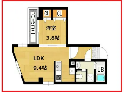 メゾンドエム(1LDK/8階)の間取り写真
