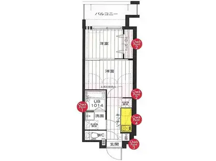 CLUB ORIENT BLD NO.87 MARIAGE STATI(2K/14階)の間取り写真