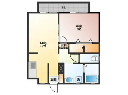 プチメゾン若葉I(1LDK/1階)の間取り写真