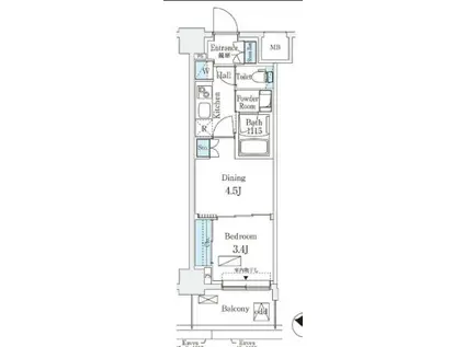 エル・セレーノ横浜(1DK/5階)の間取り写真