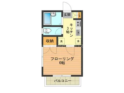 グランメールK(1K/1階)の間取り写真