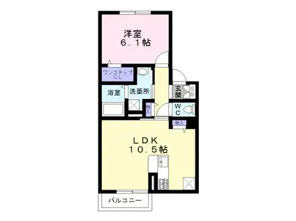 プラムツリー(1LDK/1階)の間取り写真