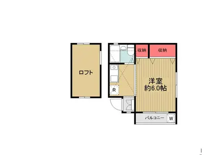 キャッスルII(1K/2階)の間取り写真