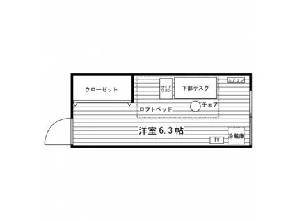 女子学生会館 ユニハーモニー大曽根(ワンルーム/3階)の間取り写真