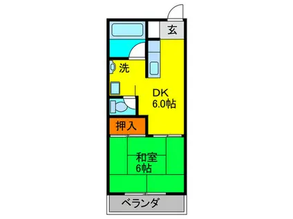 ハイツ1(1DK/3階)の間取り写真