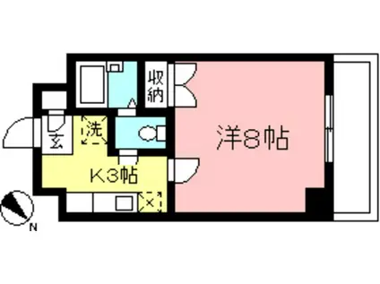 ハイツホルン相模大野(1K/7階)の間取り写真
