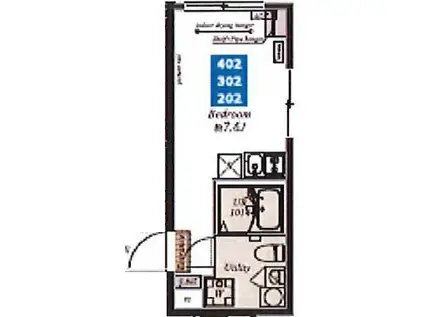 プラチナフォルム中延イースト(ワンルーム/3階)の間取り写真