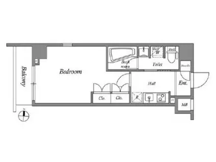 MFPRコート菊川(1K/5階)の間取り写真