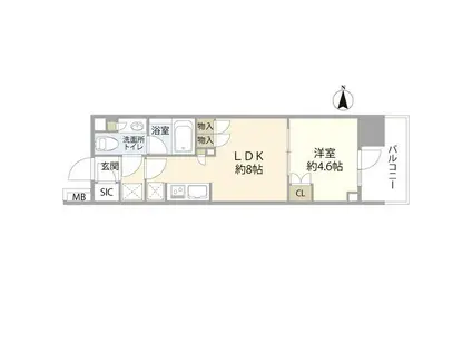 クレヴィア日暮里THE・PLACE(1LDK/11階)の間取り写真