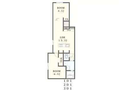 レコリード幡ヶ谷(2LDK/3階)の間取り写真