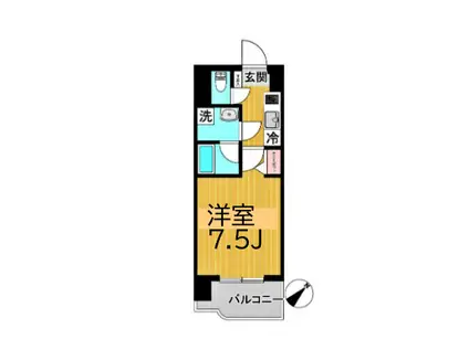 グリフィン横浜ベイグランデ弐番館(1K/6階)の間取り写真