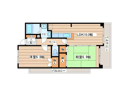 グラン・ヴェルディ(2LDK/8階)の間取り写真