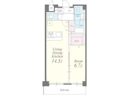COSMOSTUDY HILLS(1LDK/6階)の間取り写真