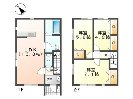 BERG TERRACE(3LDK/1階)の間取り写真