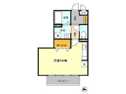 エトワール(ワンルーム/2階)の間取り写真