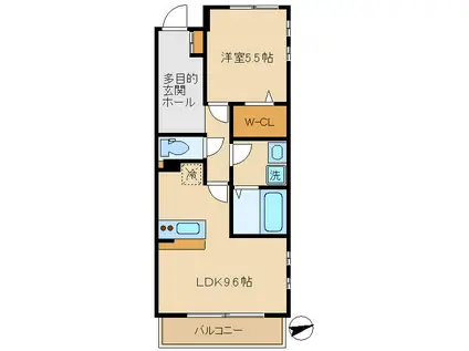 パラッツォSUD 155(1LDK/1階)の間取り写真