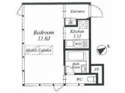 イソラ中目黒(1K/4階)の間取り写真