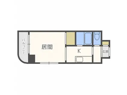 アベニール北円山(1K/3階)の間取り写真
