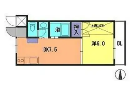 サンピア今宿(1DK/1階)の間取り写真