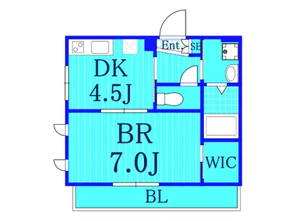 ガーデンテラス山王(1DK/3階)の間取り写真