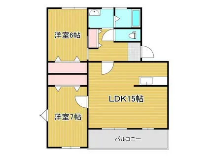 グリーンコーポ浪打弐番館(2LDK/2階)の間取り写真