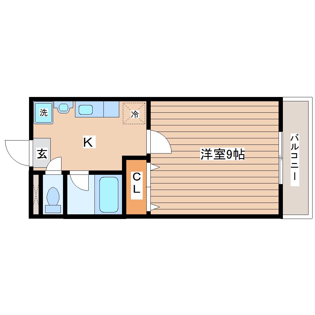 リーフハイツ(1K/4階)の間取り写真