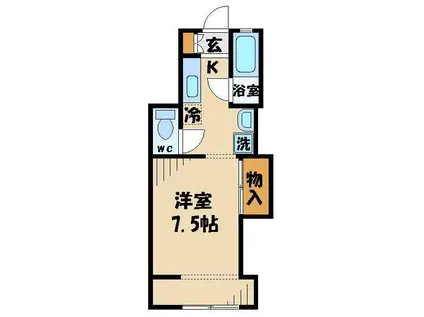 ホワイティ志田(1K/1階)の間取り写真