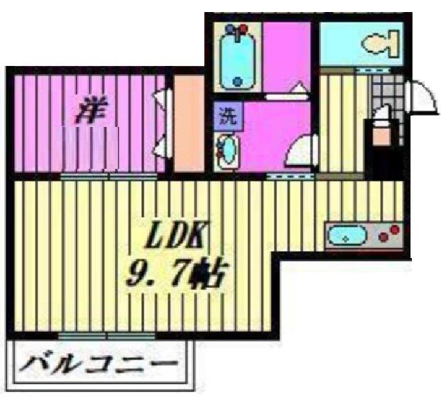 MARK DUO岩槻(1LDK/2階)の間取り写真