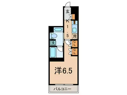 カスタリア雪谷(1K/5階)の間取り写真