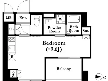 THE PALMS錦糸町(ワンルーム/11階)の間取り写真