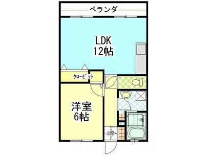 サンホワイトF204(1LDK/2階)の間取り写真