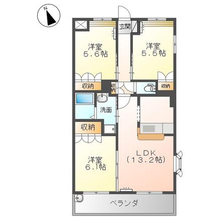 スターマンション神田(3LDK/2階)の間取り写真