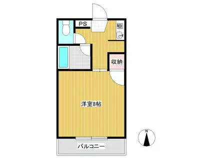 エスポワールM2(1K/2階)の間取り写真