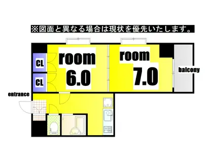 ロイヤルトレンディ(2K/8階)の間取り写真