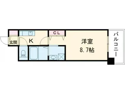 BAY RIDGE (1K/2階)の間取り写真