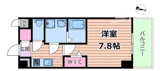 ファーストフィオーレ江坂ラディール(1K/1階)の間取り写真