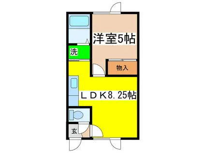 イシュタール鶴巣(1LDK/1階)の間取り写真