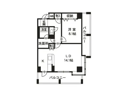 レインボーメゾン六九(1LDK/7階)の間取り写真