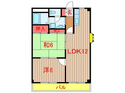 セブン・フォリスト(2LDK/2階)の間取り写真