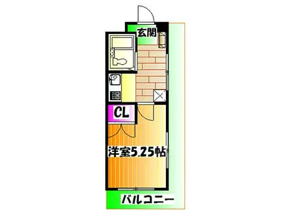 サンビーム薮崎(1K/2階)の間取り写真