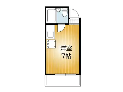 ウインザー(ワンルーム/2階)の間取り写真