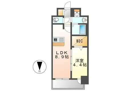 メイクスWアート今池III(1LDK/15階)の間取り写真