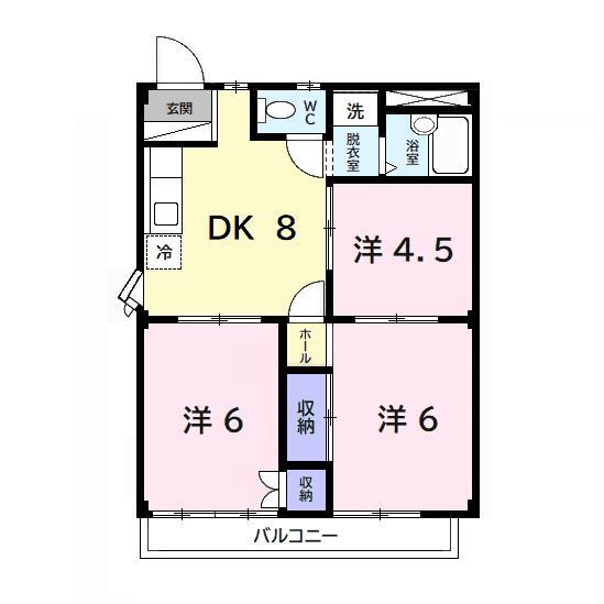 ニューパレス(3DK/2階)の間取り写真