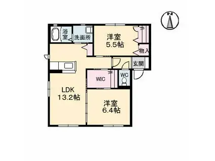 FE.モデナB棟(2LDK/1階)の間取り写真