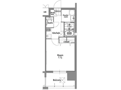 エンクレスト県庁前(1K/8階)の間取り写真