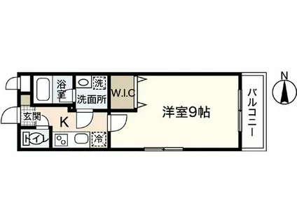 LST岩田町(1K/3階)の間取り写真